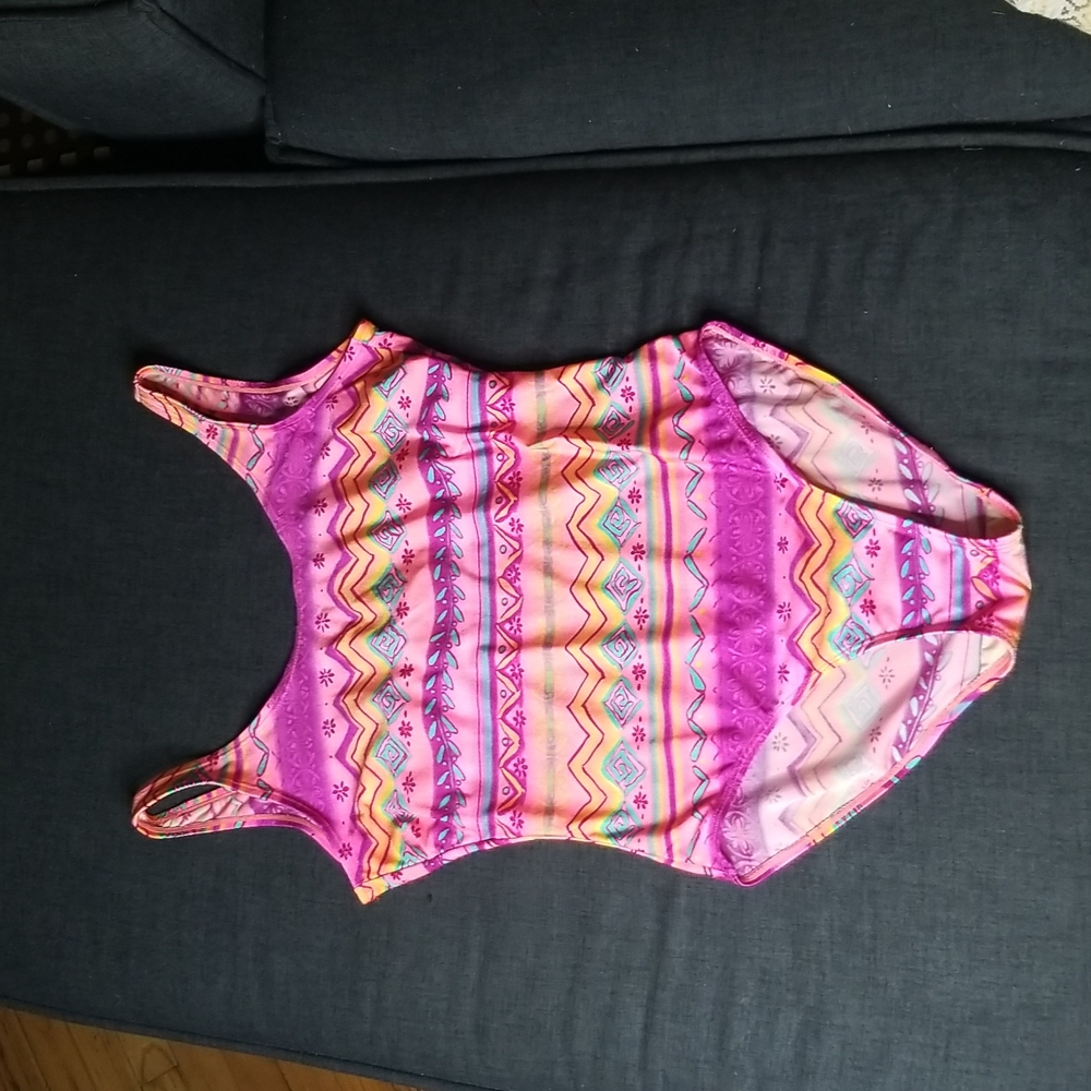 2/$25 or 3/$30  Vintage Camping Barbie 90's Islander One Piece Swim Suit Sz12
